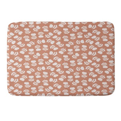 Little Arrow Vintage Floral Terracotta Memory Foam Bath Mat Orange ...