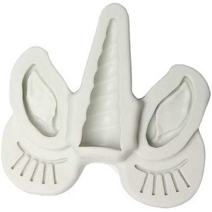 O'Creme Unicorn Ears, Horn and Lashes Silicone Fondant Mold - 1" x 1" - White - 1 of 3