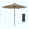 Sonkuki 9 ft Outdoor LED Round Solar Lighted Patio Market Umbrella W/Tilt, UV-Resistant Fabic for Backyard, Garden - 3 of 4