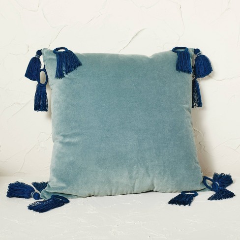 Velvet Square Throw Pillow with Ring Tassels - Opalhouse™ designed with Jungalow™ - image 1 of 4