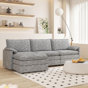 108" Modular Sectional Cloud Couch, Modern Chenille L Shaped Modular Sofa, Sectional Sofa for Apartment - 1 of 4