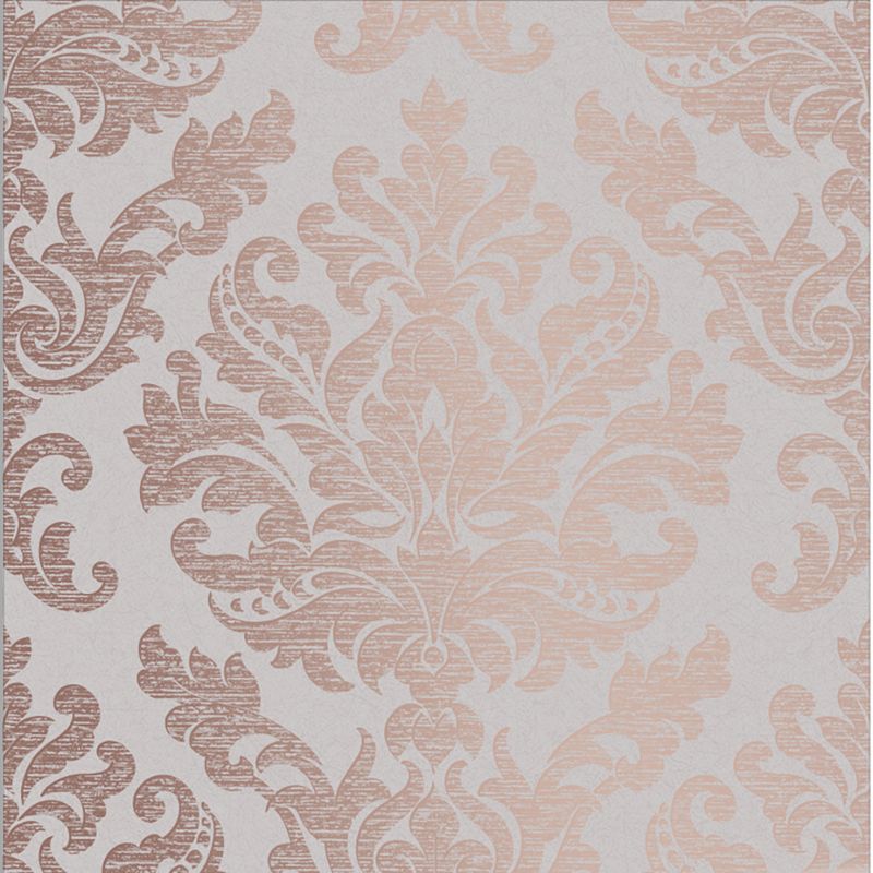 Antique Taupe and Rose Gold Damask Paste the Wall Wallpaper, 1 of 5