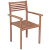 vidaXL Patio Chairs 2 pcs with Red Cushions Solid Teak Wood - 4 of 4