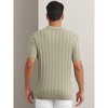 INSPIRE CHIC Men's Short Sleeve Button Regular Fit Knit Texture Polo Shirt - 3 of 4