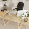 FUFU&GAGA Modern Expandable Light Wood Office Desk with Sleek Design and Ample Workspace - 3 of 4
