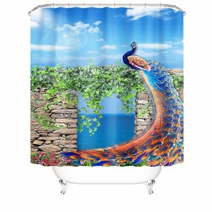 Peacock Shower Curtains for Bathroom Waterproof Fabric Bath Curtain Durable Soft Stylish Bathroom Decor 72x72 Inch - 1 of 1