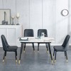5-Piece Dining Set with Spacious Table and 4 PU Armless Chairs - 3 of 4