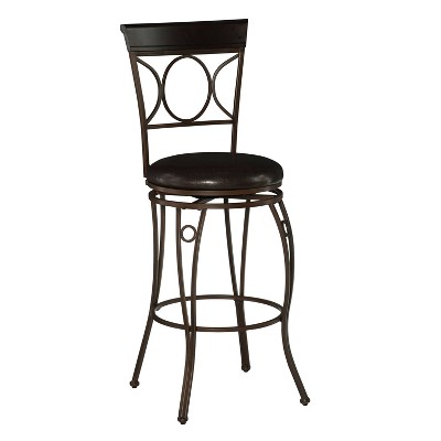 29.9" Circles Back Barstool Metal/Brown - Linon