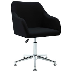 vidaXL Swivel Dining Chair Black Fabric - 1 of 4