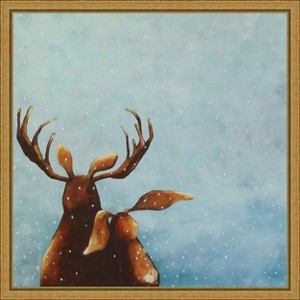 Amanti Art Friends (Moose) by Lucia Stewart Canvas Wall Art Print Framed 16 x 16-in. - 1 of 4
