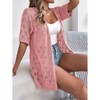 Clearlove Women's Summer Short Sleeve Crochet Cardigan Sweaters Lightweight Boho Knit Kimono Outwear - 2 of 4