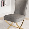 CAVINAS 20" Upholstery Dining Chairs,Set of 2/4,Modern Kitechen Dining Room Chair with Golden Metal Legs,Accent Chairs for Dining Room,Gray - 2 of 4