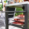 SEVOBAL Outdoor Grills, Griddles and Smokers Premium Stainless Steel Grill Cart with Foldable Side Table Cooking Station, Black, 37.4"*27.6"*19.7" - 4 of 4