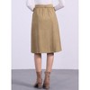 INSPIRE CHIC Women's High Waist Elastic Back A-Line Belted Corduroy Midi Skirt with Pockets - 4 of 4