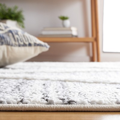 Gray Diamond Braided Shag Rectangular Area Rug