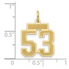 Black Bow Jewelry 14k Yellow Gold, Jersey Collection, Small Number 53 Pendant - 3 of 4