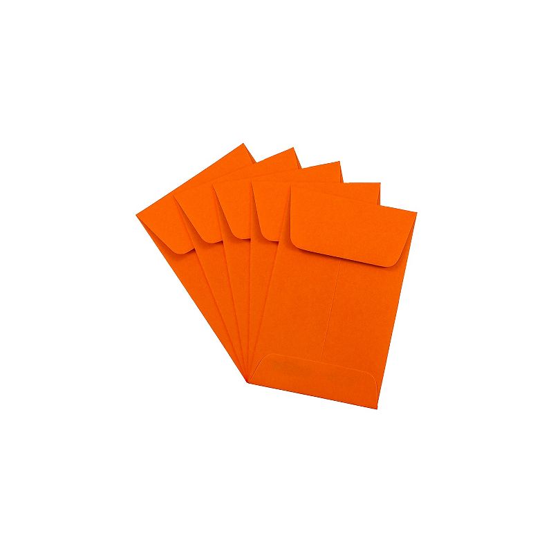 JAM Paper #1 Coin Business Colored Envelopes 2.25 x 3.5 Orange Recycled 100/Pack (352627815F) , 3 of 5