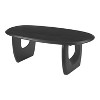 The Urban Port 43" Coffee Table Handcrafted Acacia Wood Cut Out Rounded Panel Legs Black - 2 of 4