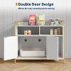 Cat Litter Box Enclosure with Barn Door - Hidden Litter Box Furniture Cabinet White/Black Dog Proof - 4 of 4