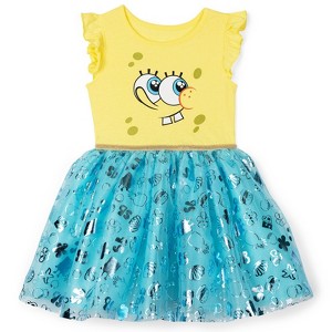 SpongeBob SquarePants Girls Cosplay Tulle Tutu Dress Toddler - 1 of 4