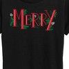 Women's - Instant Message - Merry With Garland Christmas Short Sleeve Graphic T-Shirt - 2 of 4