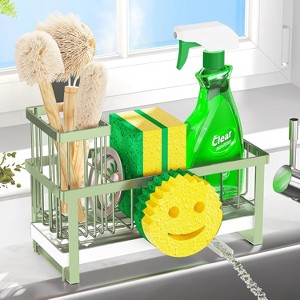 Kitchen Countertop Smiley Sink Caddy - Self-Draining, Detachable Brush Holder, Fits Soap/Scrubber/Dish Brush - 1 of 4