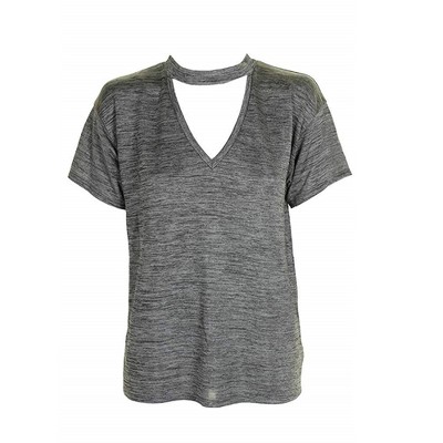 Rachel Roy Womens Choker Tunic Blouse, Grey, Large