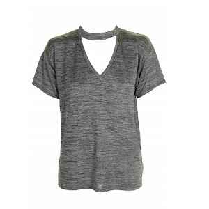 Rachel Roy Womens Choker Tunic Blouse, Grey, Large - 1 of 1