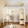NicBex Twin Size Loft Bed with Desk Metal Bed Frame with Wardrobe, Storage Shelves, Ladder and Full Length Guardrail, No Box Spring Required - 2 of 4