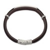 Chisel Stainless Steel Brushed Brown Leather 8.5" ID Bracelet - 4 of 4