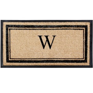 A1HC Natural Rubber Coir Outdoor Doormat 24x48 Monogrammed Anti-Shed Treated Durable Front Door Mat - 1 of 4