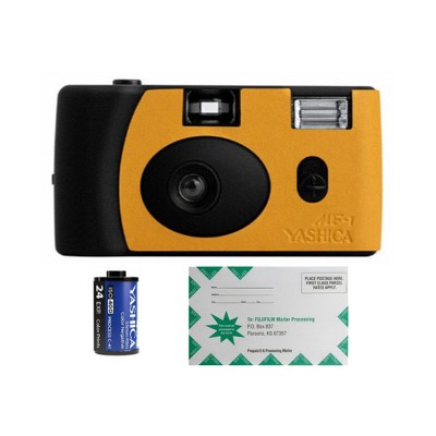 YASHICA MF-1 Snapshot Art 35mm Film Camera Set(Black/Orange) & Processing Mailer