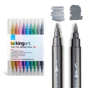KINGART Twin-Tip Metallic Pens 10 Colors - 1 of 4