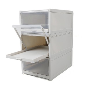 YIYIBYUS 3Pcs Shoe Box Shoe Organizer Drawer Transparent Plastic Shoe Storage - 1 of 4