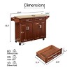 NicBex Rolling Kitchen Island Cart with Cabinet and Drop Leaf Countertop,Kitchen Island on Wheels with Rack,Island Table for Kitchen - 3 of 4
