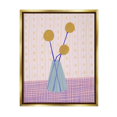 Stupell Industries Modern Craspedia Botanical Blooms Framed Canvas