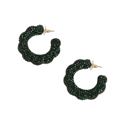 SOHI Women's Emerald Green The Jingle Hoop Earrings