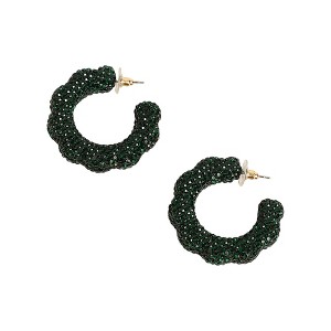 SOHI Women's Emerald Green The Jingle Hoop Earrings - 1 of 4