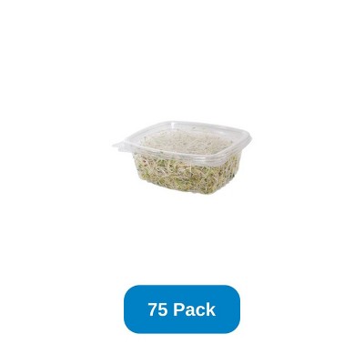 Jaya 12 oz Rectangular Container Clear PLA Hinged Lid - Pack of 75