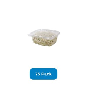 Jaya 12 oz Rectangular Container Clear PLA Hinged Lid - Pack of 75 - 1 of 2