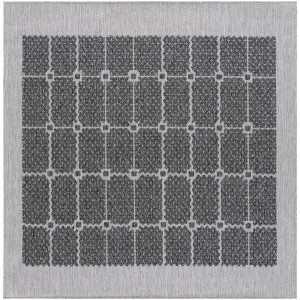 Milos MLO112 Power Loomed Indoor/Outdoor Area Rug - Charcoal - 6'7"x6'7" - Safavieh - 1 of 4