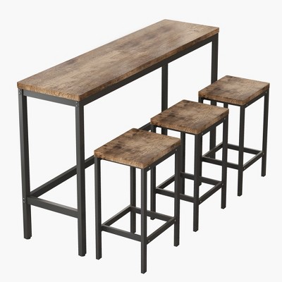 Anybear Modern Design Kitchen Dining Sets, Long Dining Table with 3 Stools, Easy Assembly