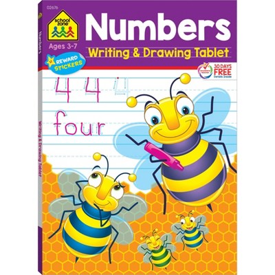 School Zone Numbers Writing & Drawing Tablet Workbook - (Paperback)