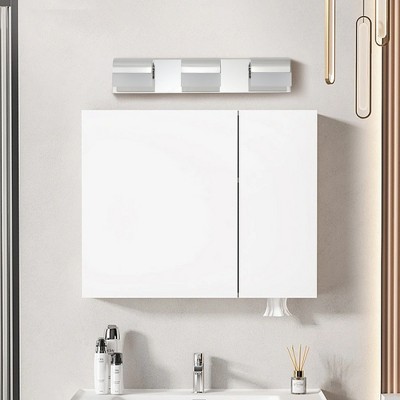 VYNXARIA Chrome Wall Lights, Modern 3-Light Vanity Fixture for Bathroom and Mirror