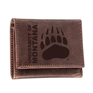 Evergreen NCAA Montana Grizzlies Brown Leather Trifold Wallet Officially Licensed with Gift Box - 1 of 1