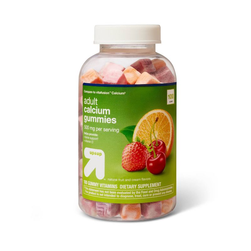 Calcium Gummies - Orange, Strawberry &#38; Cherry - 100ct - up &#38; up&#8482;, 1 of 6