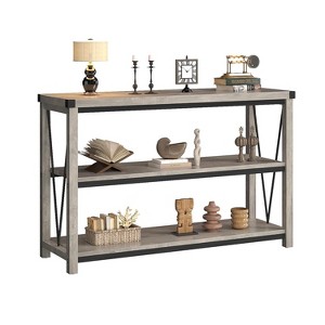 47" Entryway Console Table ¨C 3-Tier Narrow Sofa Table with Storage Shelves (Grey, for Living Room/Hallway/Kitchen) - 1 of 4