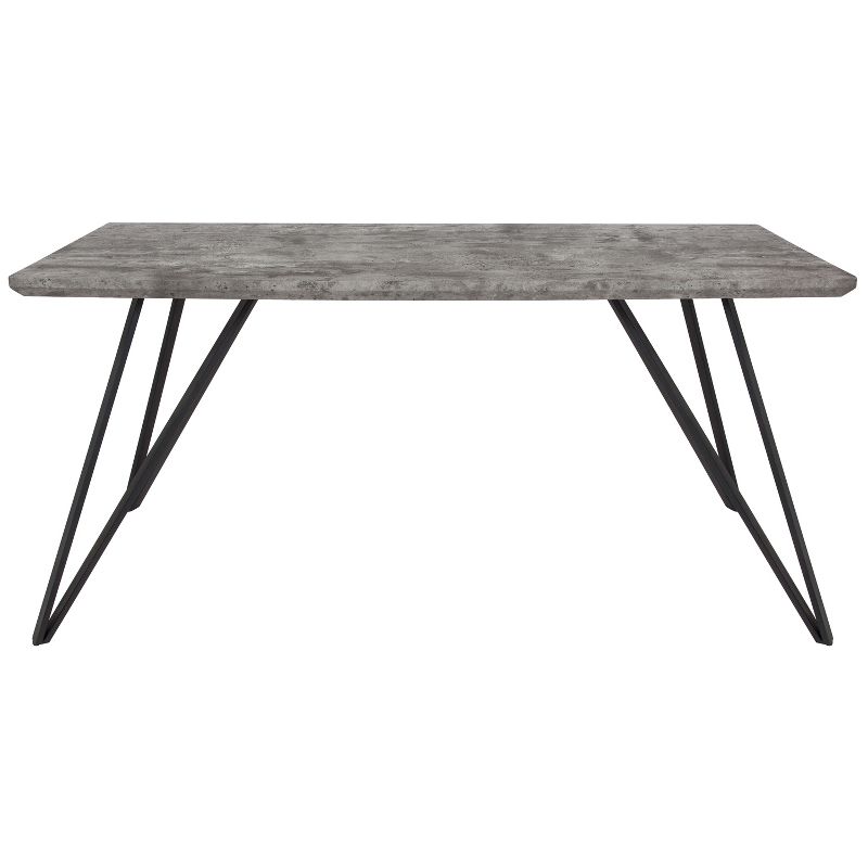 Merrick Lane Rectangular Dining Table - Wood Finish Kitchen Table with Retro Hairpin Legs, 4 of 18