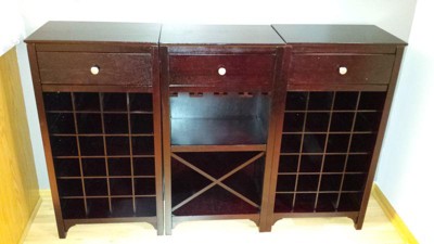 X-shelf Drawer Wine Cabinet Wood/coffee - Winsome : Target