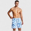 Anna-Kaci Men's Marble Tie-Dye Print Swim Shorts with Elastic Waistband and Adjustable Drawstring - 4 of 4